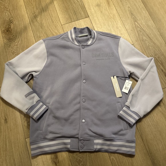 Brooklyn Cloth Originals Men's Snap Up Varsity Jacket Lilac Size‎ Medium - Picture 1 of 11